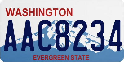 WA license plate AAC8234
