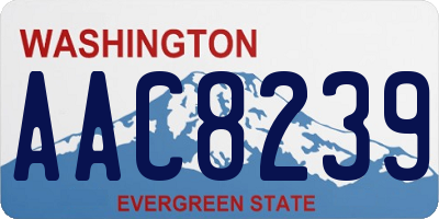 WA license plate AAC8239