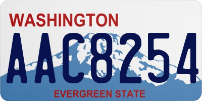 WA license plate AAC8254