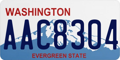 WA license plate AAC8304
