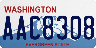 WA license plate AAC8308