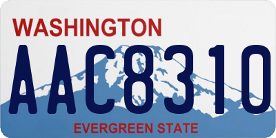 WA license plate AAC8310