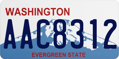 WA license plate AAC8312