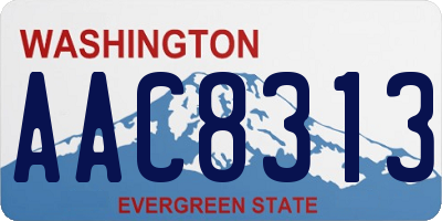 WA license plate AAC8313