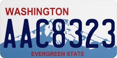 WA license plate AAC8323