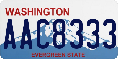 WA license plate AAC8333