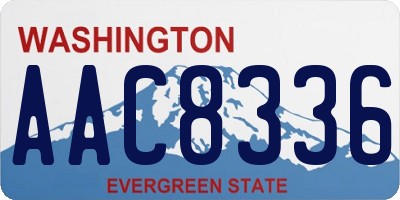 WA license plate AAC8336