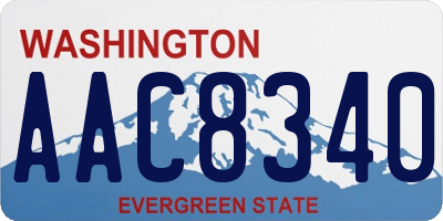 WA license plate AAC8340