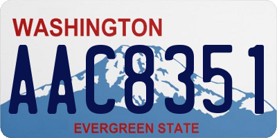 WA license plate AAC8351