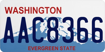 WA license plate AAC8366