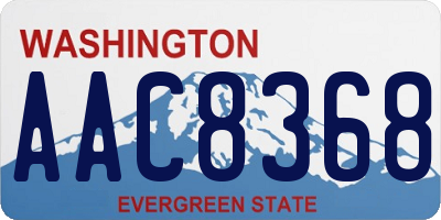 WA license plate AAC8368