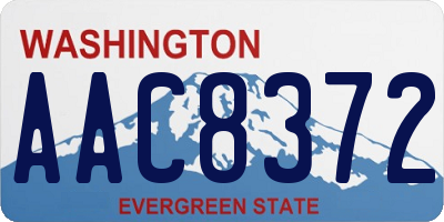WA license plate AAC8372