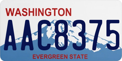 WA license plate AAC8375