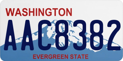 WA license plate AAC8382