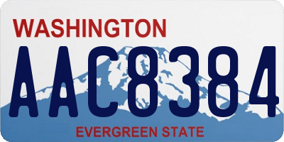 WA license plate AAC8384