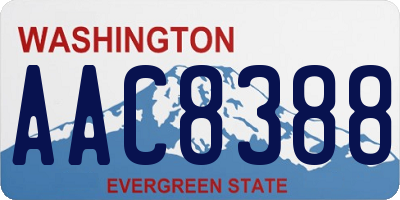 WA license plate AAC8388