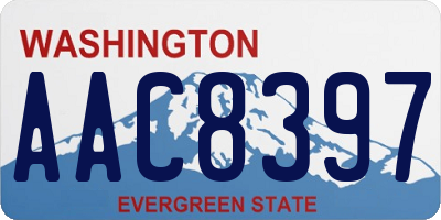 WA license plate AAC8397