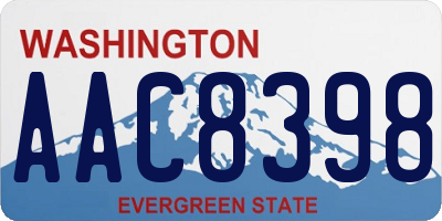WA license plate AAC8398