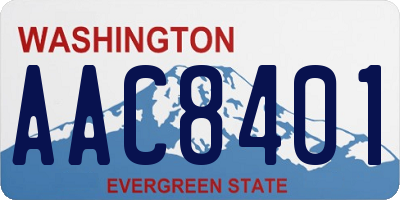 WA license plate AAC8401