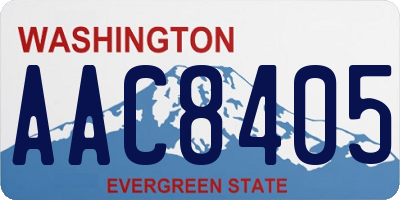 WA license plate AAC8405