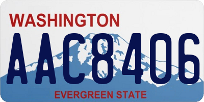 WA license plate AAC8406
