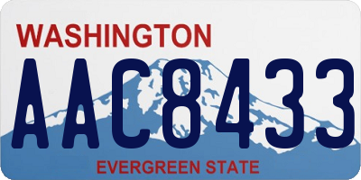 WA license plate AAC8433