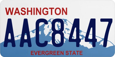 WA license plate AAC8447
