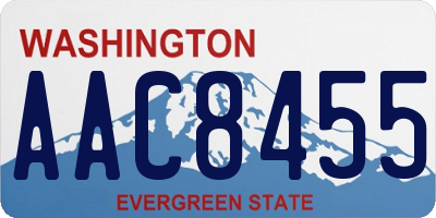 WA license plate AAC8455