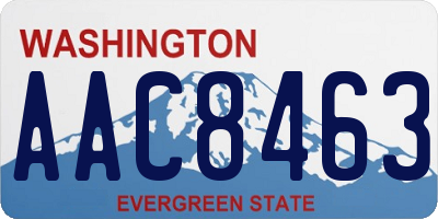WA license plate AAC8463