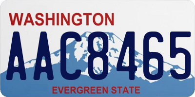 WA license plate AAC8465