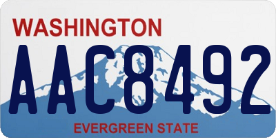 WA license plate AAC8492