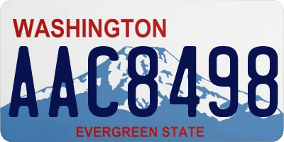 WA license plate AAC8498