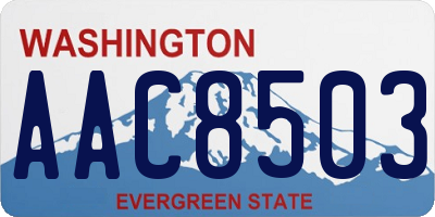 WA license plate AAC8503