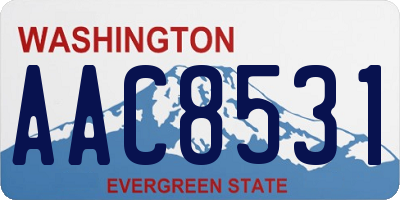 WA license plate AAC8531
