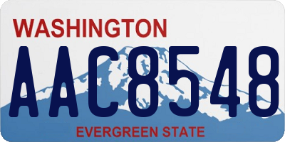 WA license plate AAC8548