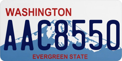 WA license plate AAC8550