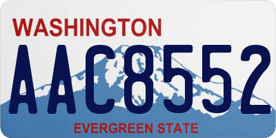 WA license plate AAC8552