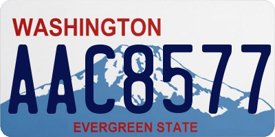 WA license plate AAC8577