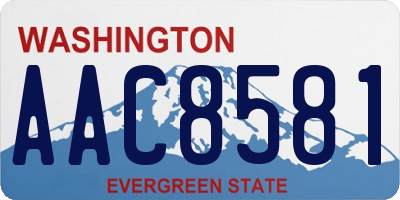 WA license plate AAC8581