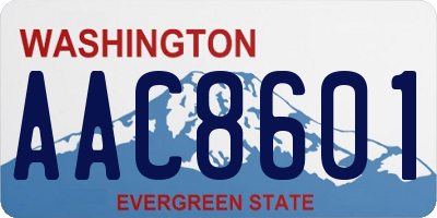 WA license plate AAC8601