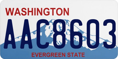 WA license plate AAC8603