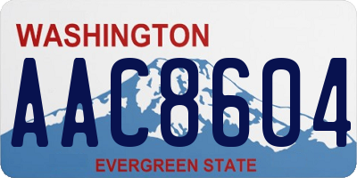 WA license plate AAC8604