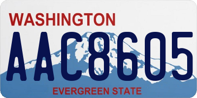 WA license plate AAC8605