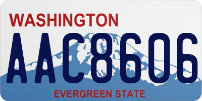 WA license plate AAC8606