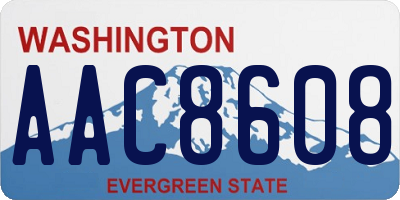 WA license plate AAC8608