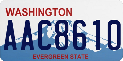 WA license plate AAC8610