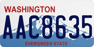 WA license plate AAC8635