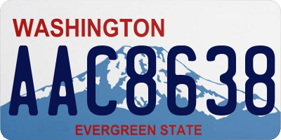 WA license plate AAC8638