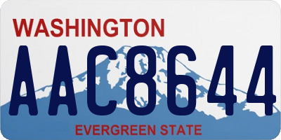 WA license plate AAC8644