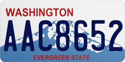 WA license plate AAC8652